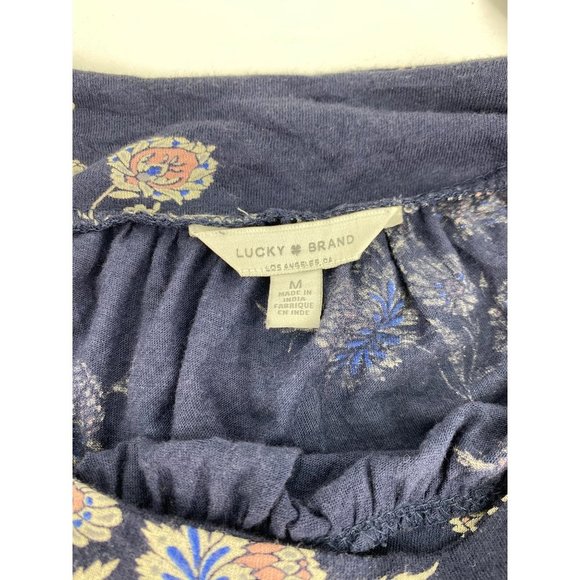 Lucky Brand Blouse Boho Farmhouse Prairie Cottagecore Top Women's Size Medium - Picture 9 of 9